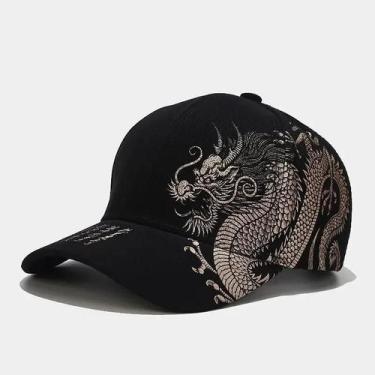 Imagem de Boné de Beisebol com Padrão de Dragão - Estilo Hip Hop Chinês - Unisse