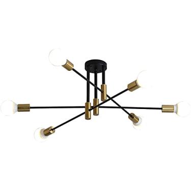Imagem de Home-Neat Lustre Pendente Sputnik Moderno 6 Luces E27 Luminária de teto Ø72CM Para Decoração De Sala De Estar (6 Lâmpadas)