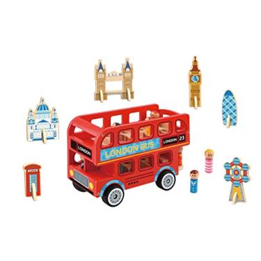 Imagem de Brinquedo Educativo Lúdico Madeira Ônibus Londres Tooky Toy