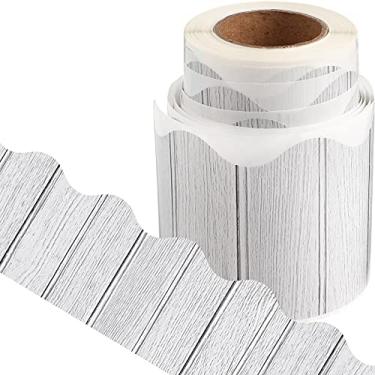 Imagem de Borda autoadesiva de madeira rústica quadro de avisos acabamento de borda chique gasto decoração de sala de aula doce decoração de volta às aulas decorações bordas para decorações de quadro-negro de e