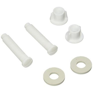 Imagem de LASCO Dobradiça de assento de vaso sanitário 14-1067, parafusos de plástico com porcas e arruelas, pacote com 2