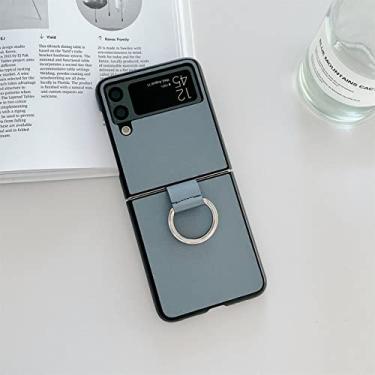 Imagem de Capa de telefone com fivela de anel de cor sólida simples e luxuosa para Samsung Galaxy Z Flip 3 4 5G Z Flip4 Flip3 Zflip4 Zflip3 Capa, b, para Z Flip 3