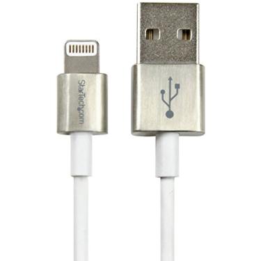 Imagem de StarTech.com Cabo USB para Lightning – Certificado Apple MFi – Cabo carregador para iPhone – Cabo Lightning certificado pela Apple, Metal | Branco, Branco, 3ft