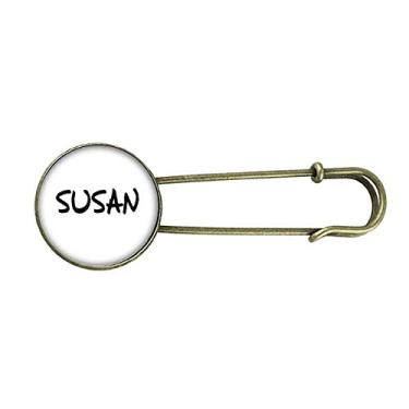 Imagem de Broche de metal retrô Susan com caligrafia especial