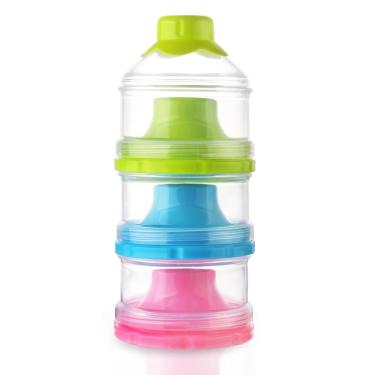 Imagem de Distribuidor de fórmula em pó de leite de bebê accmor, recipiente de fórmula de armazenamento de lanche empilhável não derramado, BPA Free, 3 camadas