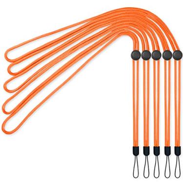 Imagem de YOUOWO Pacote com 5 cordões ajustáveis laranja cordão de pescoço para chaves, caneta, telefone, crachás, crachás, crachás, cartões de identificação, USB, apitos, iPod