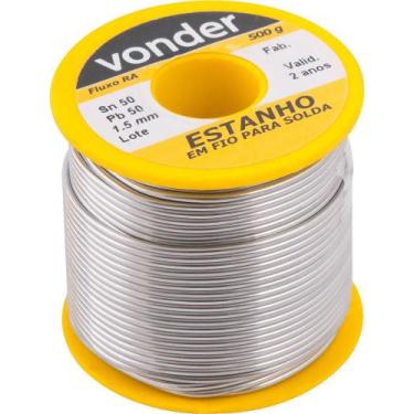 Imagem de Estanho fio 1,5mm 50x50 500g carretel - Vonder