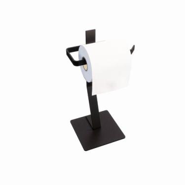 Imagem de Porta Papel Higiênico Chão Papeleira Banheiro Lavabo Preto Fosco - Big