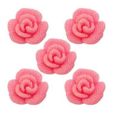 Imagem de Charms Apliques para Decoração Rosa Luxo (5 Un) - Redelease