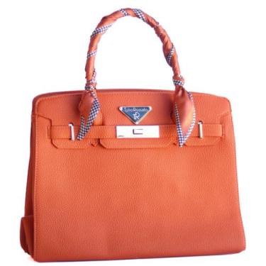 Imagem de Bolsa Elegante Feminina Lenço Túlio Rossato Vegano Laranja - Tulio Ros