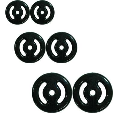 Imagem de Kit Anilha emborrachada 24kg Poli Sports