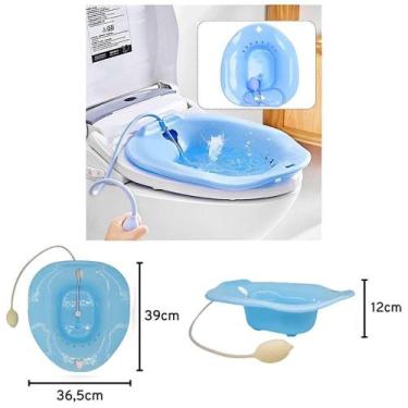 Imagem de Bacia para Banho de Assento LongeVitech Azul - unidade - Longevicorp