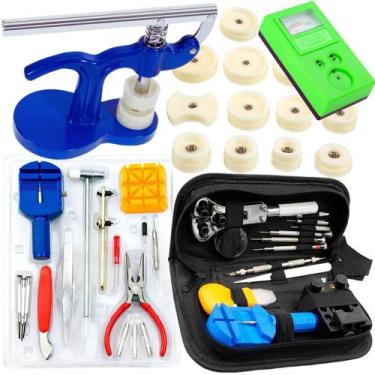 Imagem de Kit ferramentas reparo de relógios prensa medidor chaves top - SWG