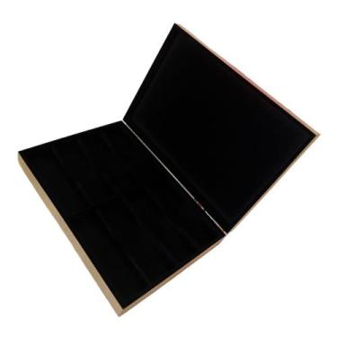Imagem de caixa porta óculos 8 divisorias flocada mdf, Preto