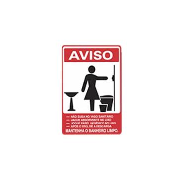Imagem de Placa Advertência Aviso Banheiro Feminino Unidade