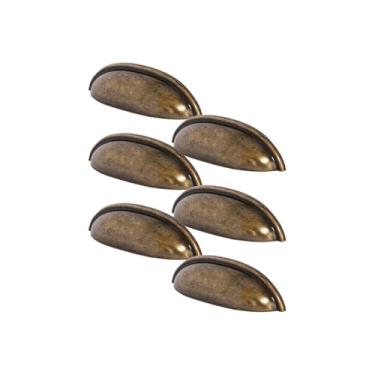 Imagem de 6 Unidades Puxador Concha Meia Lua P/Gaveta Armario Móveis (Ouro Envelhecido)