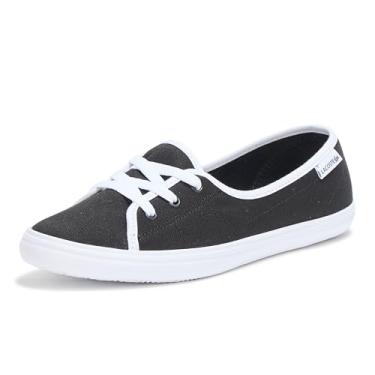 Imagem de Lacoste Tênis feminino Median Base, Preto/branco, 34