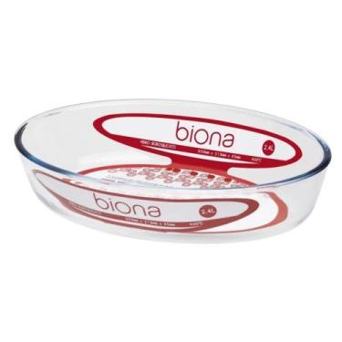 Imagem de Kit 5 Assadeiras Travessa Refratário Oval De Vidro Biona 2,4 Litros