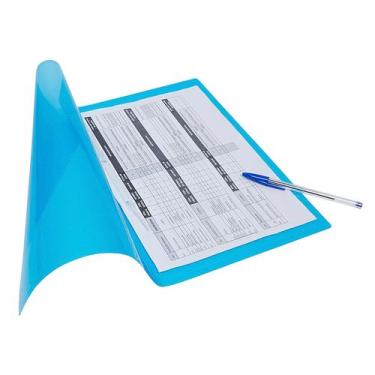 Imagem de Pasta Com Grampo Plástico A4 Oficio Ferragem Polibras 10 Und, Azul