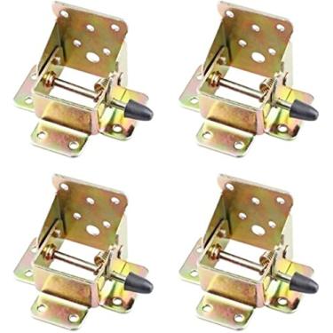 Imagem de Dobradiça dobrável de ferro de 4 peças, suporte de perna de mesa e cadeira, dobradiça dobrável para suporte de extensão de mesa dobrável, etc