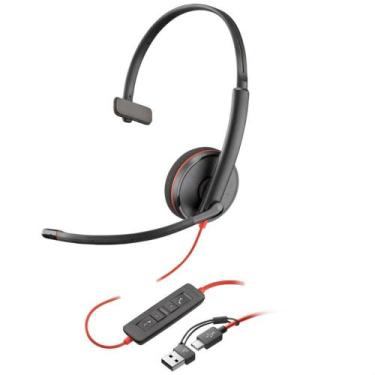 Imagem de Headset Mono Blackwire C3210 USB-C/USB-A 8X214AA Poly - Uniblackwire, 