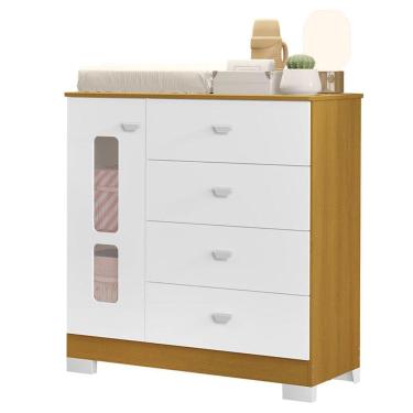 Imagem de Quarto de Bebê New Katatau Branco Acetinado Savana com Colchão Gazin – Reller