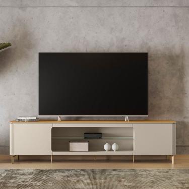 Imagem de Rack para TV de até 85 Moderno Santorini TAUARI/OFF WHITE FOSCO