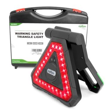 Imagem de Agrieyes Luzes Triangulares De Emergência Recarregáveis Usb-C, Luz Advertência Led Piscante Portátil Com 5 Modos, Risco À Segurança Rodoviária Para Carros, Caminhões, Veículos Passeio, Beira Da Estr