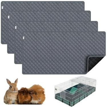 Imagem de Forro de gaiola de porquinho da índia, roupa de cama lavável para gaiola do meio-oeste, pacote com 4, 129 x 61 cm, reutilizável e antiderrapante e impermeável, absorvente para xixi de