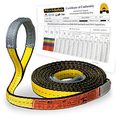 Imagem de KwikSafety - Charlotte, NC – Mighty Sumo 3 x 3,5 m Poly Web Sling Lifting Strap Construction ASME OSHA / 1,451 kg Vertical 1,156 kg Gargantilha 2,903 kg Cesta/Equipamento de elevação de reboque móvel