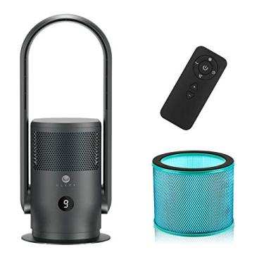 Imagem de U ULTTY Ventilador de Torre Sem Lâmina Ultty e Purificador de Ar, Ventilador de Torre Oscilante de 90 ° com Filtro Hepa 99,97%, Controle Remoto, Toque, Temporizador 8H, 9 Velocidades, Ventilador de Pi