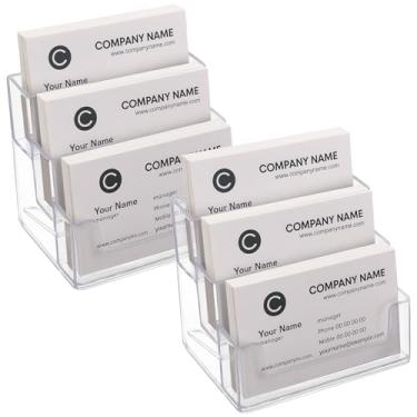 Imagem de Pacote com 2 Porta-cartões de visita TecUnite com 3 camadas de plástico para cartão, organizador, suporte transparente para cartões, capacidade de 180 cartões