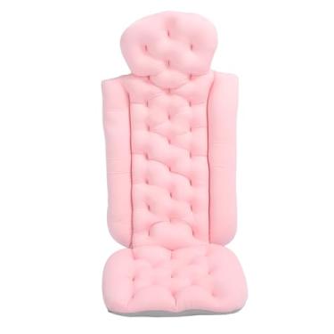 Imagem de Travesseiro de banho de corpo inteiro Ergonômico removível Pillow de banheira macia com copo de suma de piscina de piscina de ombro de piscina de piscina de piscina do pescoço da (Rosa)