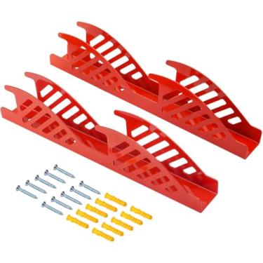 Imagem de Racewill Organizador de suporte de parede com suporte de macaco: suporte de armazenamento em rack - adequado para suporte de 2 e 3 toneladas (pacote com 2 - vermelho)