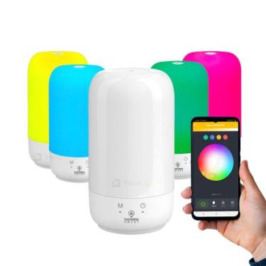 Imagem de Smart Luminária de Mesa Abajur Taschibra Pill Wi-Fi LED 6W RGB, Branco