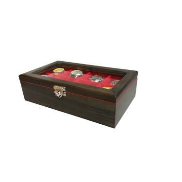 Imagem de Estojo para Relógios em Madeira Maciça com Divisórias