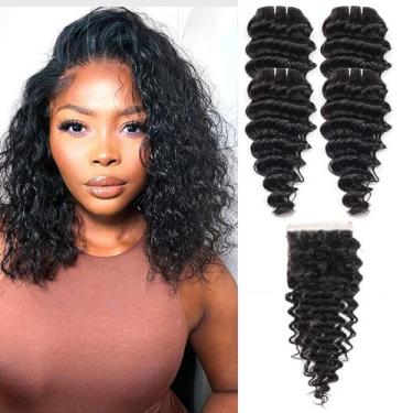 Imagem de Pacotes de cabelo JTDebade Deep Wave 12A Grade 100% para cabelos virge