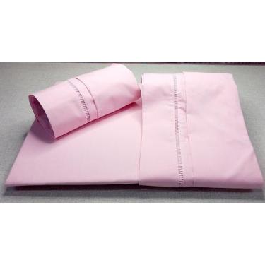 Imagem de Jogo Lençol Cama Box King Size 3peças 180 Fios - Lu Enxovais, Rosa