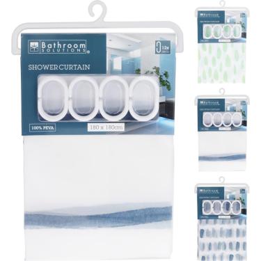 Imagem de CORTINA PARA BOX DE BANHEIRO COM CARTÃO DE PAPEL SORTIDAS TAMANHO 180X180 - BATHROOM SO...