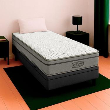 Imagem de Cama Box Solteirão E Colchão Los Angeles Molas V-store Cinza