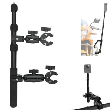 Imagem de Kit de suporte para câmera de motocicleta OSMO 360 com bastão de selfie invisível de 109 cm compatível com grampo de guidão de bicicleta resistente Insta360 X5-X compatível com GoPro 13-3 Bicycle, ATV