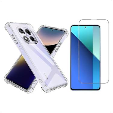 Imagem de Kit Capa Capinha Anti-Impacto + Película 3D Vidro Temperado Para Xiaomi Redmi Note 14 Pro 5G | Proteção Total | Transparente | Case Air Anti Impacto + Película De Vidro Temperado 3d Resistente