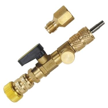 Imagem de Extrator Válvula Schrader de refrigerante 1/4" com adaptador 5/16" SAE removedor núcleo HSV-3 instalador substituição sem perder gás HVAC ferramenta universal preciso R22 R407C R410A R404A R32 R600