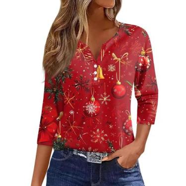 Imagem de Camisas de Natal COTECRAM 2024 Vacation Outfits Women XXL