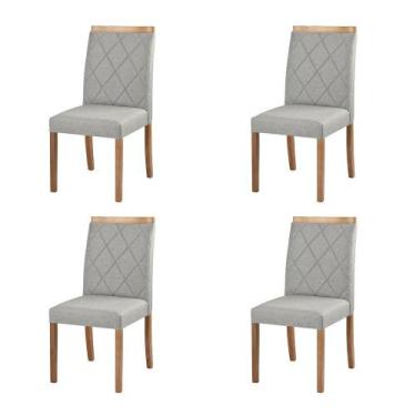 Imagem de Kit 4 Cadeiras Decorativas Sala de Jantar Luxo Anita Facto Prata - Moz