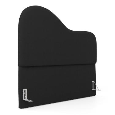Imagem de Cabeceira Orgânica Cama Box King Size Sea 195cm Com Frame Bouclé Preto - Desk Design