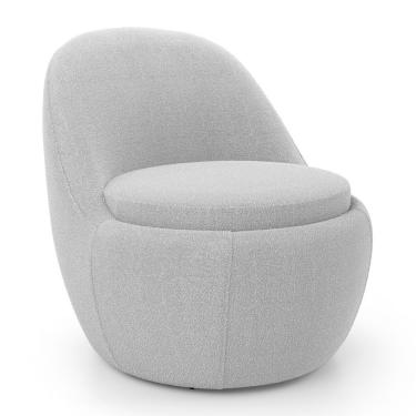 Imagem de Poltrona Orgânica Living Memphis Fixa Bouclê Cinza Claro - Desk Design