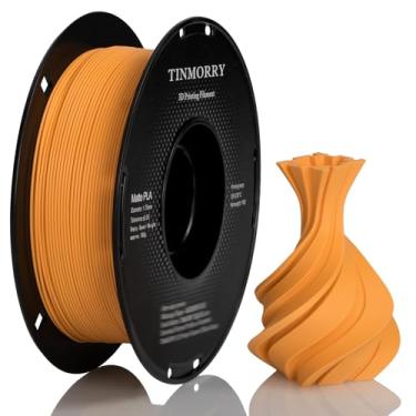 Imagem de TINMORRY Filamento PLA fosco 1,75 mm, filamento de impressora 3D de superfície fosca, compatível com impressoras 3D Bambu Lab FDM, carretel de 1 kg (1 kg), laranja fosco
