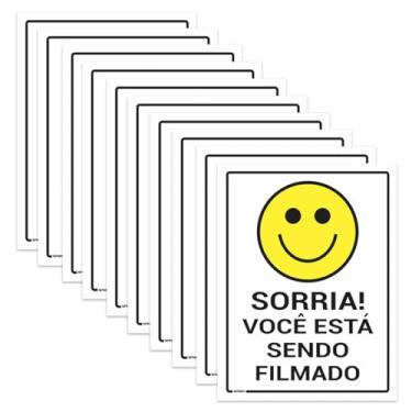 Imagem de SPORTINOX, 2 Placas Sinalização Sorria Você Está Sendo Filmado 20x15cm