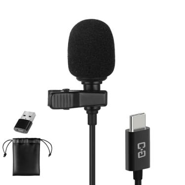Imagem de Microfone USB C Lavalier, Omni Condensador Clip-on para iPhone 17/16/15, Samsung, Google, Oneplus, com USB-A para computador e laptop, 2,5 m, microfone de lapela externo para Youtube, entrevista e